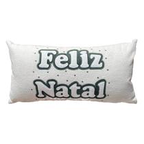Almofada Retangular Boucle Bordada Feliz Natal 40X25 Almofada Retangular Boucle Bordada Feliz Natal 40X25