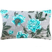 Almofada Retangular Floral Verde Água Impermeável 50x28cm Almofada Retangular Floral Verde Água Impermeável 50x28cm