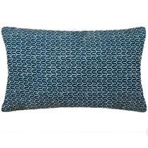 Almofada Retangular Geométrico Azul Impermeável 50x28cm