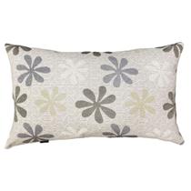 Almofada Retangular Jacquard Flores 30x50cm Branco/Bege Almofada Retangular Jacquard Flores 30x50cm Branco/Bege