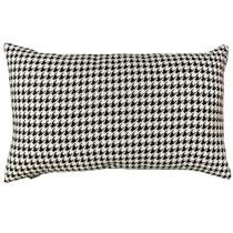 Almofada Retangular Jacquard Pied de Poule 30x50cm Preta