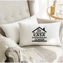 Almofada Retangular Josue 24:15 30x50cm Preta