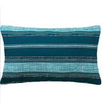 Almofada Retangular Listras Verde Escuro Impermeável 50x28cm