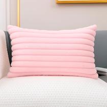 Almofada Retangular Luxo Soft Wave Decoração Sofá Sala Cama Rosa Bebê 30x50 Novadecora