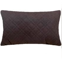 Almofada Retangular Matelassê Marrom Sued Premium 50x28cm