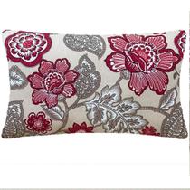 Almofada Retangular Maxi Floral Marsala Impermeável 50x28cm Almofada Retangular Maxi Floral Marsala Impermeável 50x28cm