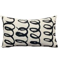 Almofada Retangular Natural Espiral 30x50cm Preto Almofada Retangular Natural Espiral 30x50cm Preto