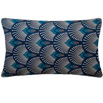 Almofada Retangular Pavão Azul Marinho Impermeável 50x28cm Almofada Retangular Pavão Azul Marinho Impermeável 50x28cm