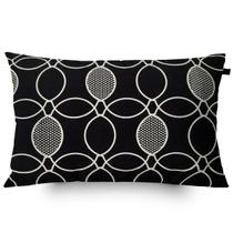 Almofada Retangular Preta Elipse 30x50cm Branco Almofada Retangular Preta Elipse 30x50cm Branco