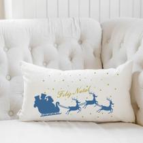 Almofada Retangular Serigrafada 30x50cm Natal Azul Almofada Retangular Serigrafada 30x50cm Natal Azul