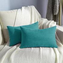 Almofada Retangular Suede 30x50cm Azul Turquesa
