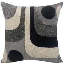 Almofada rustica chumbo 52x52 c/aplic boucle preto 1 Almofada rustica chumbo 52x52 c/aplic boucle preto 1