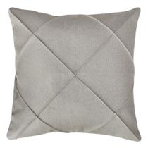 Almofada Rústica Linho Bege Crú Costura Drapeada 40x40 Cheia