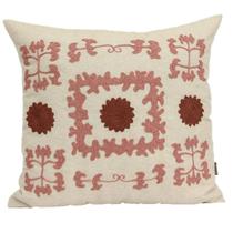 Almofada Rústica Rosa Bordada 52Cm - Decortextil Almofada Rústica Rosa Bordada 52Cm - Decortextil
