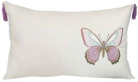 Almofada Sarja 35x52 C/Bordado Fino Borboleta G