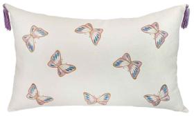 Almofada Sarja 35x52 C/Bordado Fino Borboletas