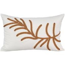 Almofada Sarja 35x52cm Boucle Com Cadarço Terra Cota