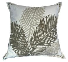Almofada Sarja 60X60 C/Bord Boucle Folhagem Bege Almofada Sarja 60X60 C/Bord Boucle Folhagem Bege