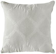 Almofada Sarja Off White Com Bordado Fino Geométrico 52x52cm