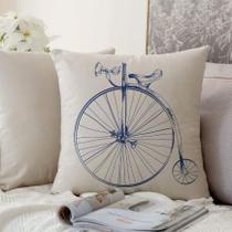 Almofada Serigrafada 50x50cm Bike Azul
