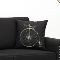 Almofada Serigrafada Preta 50x50cm Bike