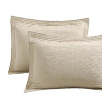 Almofada Sham WINLIFE com estampa floral 100% algodão bege