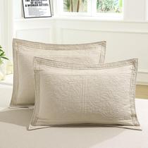 Almofada Sham WINLIFE com estampa floral 100% algodão king bege Almofada Sham WINLIFE com estampa floral 100% algodão king bege