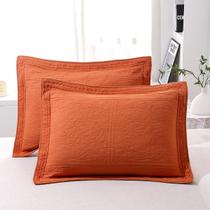 Almofada Sham WINLIFE Floral 100% algodão padrão laranja queimada