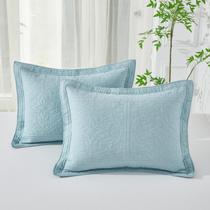 Almofada Sham WINLIFE Floral 100% algodão tamanho padrão azul