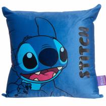 Almofada Stitch Azul Veludo Aveludada Sofá Decoração Quarto Cama Sala Original Licenciada