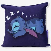 Almofada Stitch Dormindo Aveludada 25X25cm Oficial Disney