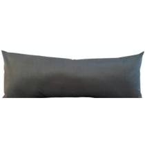 Almofada Suede Aveludada Encosto Lombar Sofá Retrátil Travesseiro Xuxão Cama Poltrona C/ Zíper 35x95 CINZA