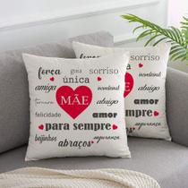 Almofada Suede Off White Mãe 40x40cm