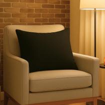 Almofada Suede Veludo Extra Grande Com Zíper Para Sofá Retrátil Cama Poltrona Rede 80X80 Preto