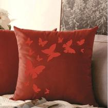 Almofada Terra Cota Borboletas 40x40cm - Serigrafada Frente e Verso