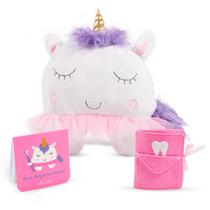 Almofada Tooth Fairy Tickle & Main Unicorn com Bloco de Notas e Bolsa