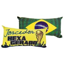 Almofada Torcedor HEXAgerado Decorativa Brasil Copa do Mundo - Zona Criativa