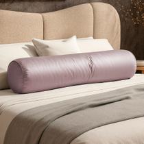Almofada Travesseiro Bastão Tubo Rolo Dot 140cm Macia Veludo Rosé - Abmaza