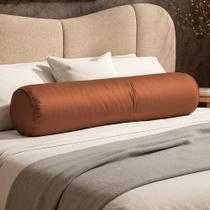 Almofada Travesseiro Bastão Tubo Rolo Dot 140cm Macia Veludo Terracota - Abmaza Almofada Travesseiro Bastão Tubo Rolo Dot 140cm Macia Veludo Terracota - Abmaza