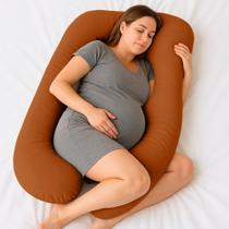 Almofada Travesseiro de Corpo Gestante Relaxante Isa Grande Macia Veludo Terracota - Desk Design Almofada Travesseiro de Corpo Gestante Relaxante Isa Grande Macia Veludo Terracota - Desk Design
