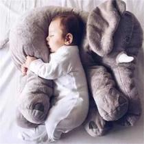 Almofada Travesseiro Elefante Bebê Dormir Pelúcia Cinza 60cm - RG TOYS