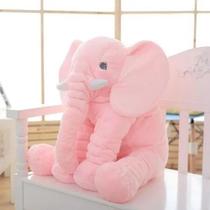 Almofada Travesseiro Elefante Bebê Dormir Pelúcia Rosa 62cm - Babys Fraldas