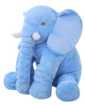Almofada Travesseiro Elefante de Pelúcia para Bebê Dormir Azul Bebe 45cm - BabyRu - Doce Lar Enxovais
