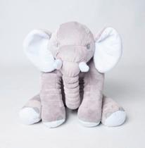 Almofada/Travesseiro Elefante De Pelúcia Soft 45cm Para Bebê Cinza - Império do Bebê