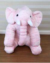 Almofada Travesseiro Elefante News Bebê Dormir Pelúcia Rosa 64cm - Happy Baby