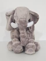Almofada Travesseiro Elefante Pelúcia Para Bebê Cinza 50 Cm