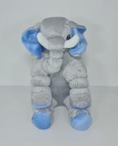 Almofada Travesseiro Elefante Pelúcia Para Bebê Cinza Com Azul 50 Cm Almofada Travesseiro Elefante Pelúcia Para Bebê Cinza Com Azul 50 Cm