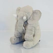 Almofada Travesseiro Elefante Pelúcia Soninho Bebê Cinza 45cm - Sônia Enxovais