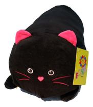 Almofada Travesseiro Gatão Gato Preto Grande Pelúcia - 64cm