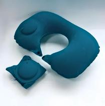 Almofada Travesseiro Pescoço Viagem Inflável Portátil VERDE